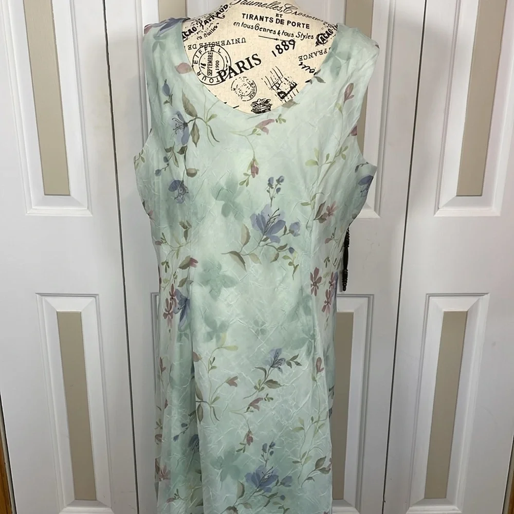 R & M Richards Mint Green Floral Maxi Dress and Jacket Set